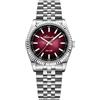 ADDIESDIVE Orologio al Quarzo Sottile da 10.6 mm, Vetro Zaffiro Luminoso BGW9, Impermeabile 100M, Acciaio Inossidabile Gradiente Rosso