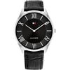 Tommy Hilfiger Orologio Analogico al Quarzo da Uomo con Cinturino in Pelle Nero - 1710516, Black