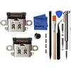 iParto Confezione da 2 porte di ricambio tipo C per Nintendo Switch Lite USB C porta di ricarica caricabatterie connettore presa Repalcement kit di riparazione accessori per NS Lite HDH-001