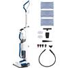 Polti Vaporetto 3 Clean Blue Aspirapolvere Lavapavimenti con Pulitore a Vapore Portatile, 3 Prodotti in 1, 14 Accessori, Aspirazione Ciclonica senza Sacco, Potenza Max 1800 W, Bianco e Blu
