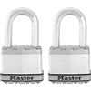 Master Lock - Confezione da 2 lucchetti laminati in acciaio inossidabile, chiavi incluse
