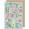 Edition Seidel Biglietto di auguri di compleanno con busta, biglietto di auguri di compleanno Happy Birthday Uomo Donna Fiori (G3739 SW025)