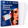 AlaskaPrint 100 fogli di carta fotografica, 13 x 18 cm, lucida, 240 g/m², per stampante a getto d'inchiostro, asciugatura immediata, impermeabile, bianco lucido