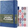 Legend Planner Agenda oraria - Agenda settimanale e giornaliera con fessure orarie. Agenda per appuntamenti per lavoro, senza data, A5 (blu)