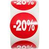 Genérico Confezione da 3 rotoli di etichette promozionali per prodotti scontati | 1500adesivi autoadesivi sconto in colore rosso brillante | Adesivi rotondi per etichettare offerte Ø35mm (-20%-3)