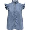 ONLY Onlshania S/L Frill DNM Shirt AKM, Media Blu Denim, M Donna