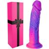 hainuo Grande dildo anale fantasy realistico in silicone spesso con ventosa, dildo morbido da 23 cm per lesbiche e gay, giocattolo sessuale realistico per prostata con punti XLG rosa viola per coppie adulte