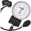 SCIAN Manual Blood Pressure Cuff - Sfigmomanometro aneroide con bracciale europeo (22-42 cm) e anello a D, con custodia per il trasporto, per infermieri, medici, anziani, adulti（nero）