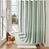Ohocut Tenda da doccia verticale a righe, bella tenda da doccia retrò classica con fiocco a righe, tessuto in poliestere impermeabile, tenda da bagno moderna per bagno, 183 x 183 cm, verde salvia