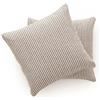 GAMUSI Set di 2 cuscini per divano, federa per cuscino 45 x 45 cm - federe decorative con chiusura lampo a righe interne esterne, colore nero