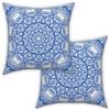 ggaimwf Fodere Cuscini Marocchini Blu 40x40cm Copricuscini Etnici indiano Astratto Mandala Arabesque Meditazione Hippie Moderno Cuscini Divano Boho Soggiorno Letto Federa Set da 2