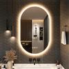S'bagno Bluetooth Specchio Bagno con Luce Ovale 50x80cm, Anti-Fog, Specchio Bagno LED con Memoria, 3000K-6500K, Dimmerabile, Vetro Temperato HD, IP44 Impermeabile, Orizzontale/Verticale