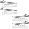 HEYOUTH Porta Calici Sottopensile,Porta Bicchieri Sospesi,Portabottiglie da Soffitto,8 pcs Calici di Vino Mantieni i Bicchieri Asciutti Sotto Mobile 64-80 Bicchieri da Vino,con Viti per Bar Ristoran