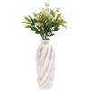 Radicaln Vaso da fiori in marmo bianco fatto a mano di alta qualità da 25,4 cm, per interni, decorazione da giardino, stile casa, ufficio, decorazione per la festa della mamma e fiori freschi o