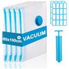 Butyeak Sacchetti Sottovuoto Vestiti Valigia,Sacchi per Sottovuoto 80x100cm,Buste Sottovuoti Vestiti Riutilizzabili,Salvaspazio Organizer Valigia per Coperte Lenzuola Piumoni Cuscini