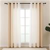 L.Z.E Tende per la Privacy Beige e Bianche per Soggiorno e Camera da Letto, con Occhielli, Ombre, Filtraggio della Luce, per Tende e Drappeggi per Cucina e Sala da Pranzo, Lunghezza 245 cm, Design