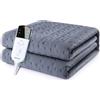 iHeroo Coperta Termica, 160x130cm Sottocoperta Elettrica Matrimoniale con Controllo Della Temperatura Spegnimento Automatico, 3 Temperatura 27℃-47℃, 12H Timer, Morbida Flanella Scaldaletto