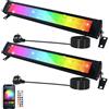 Indmird 2 Pezzi Faretto LED RGB 50W, Faretti Led Rgb Esterno con Telecomando 2.4G e APP Bluetooth Rgb led Barra IP66 Impermeabile Faro LED rgb per Festa Giardino Patio Prato Halloween