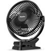 EasyAcc Ventilatore da Tavolo 10000mAh Ventilatore a Morsetto 8 Pollici Silenzioso Ventilatore da Soffitto [5 Velocità/Rotazione a 360°/può Caricare Smartphone] per Golf Cart, Ospedali, Campeggio Casa