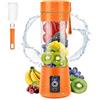MIAOKE - Frullatore portatile per frullati, mini frullatore per succhi con sei lame in 3D, USB ricaricabile Juicer Cup per casa/ufficio/esterno (Orange)