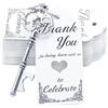 Aokbean 52pcs Vintage Scheletro Chiave Apribottiglie Matrimonio-Argento Antico | Bomboniera Set Regalo con Carta e Nastro di Ringraziamento per Ospiti,Souvenir e Regali di Nozze