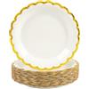 DHAIQC 50 Pezzi Piatti Carta Compleanno 23cm, Oro Bianco Stoviglie per Feste Di Compleanno Piatti Usa e Getta Piatti pizza Piatti Compostabili per Feste di Compleanno e Matrimonio (Oro Bianco, 23cm)