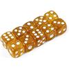 SLAKOZYT Set di 10 dadi trasparenti, 16 mm, in acrilico con glitter oro, 6 lati, set di dadi colorati con angoli arrotondati, dadi standard D6 con tasche per giochi, feste, poker, teaching Math