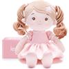 LeyaDoll Bambola morbida(12''), bambola bambina ideale come regalo bambino 1 anno, regalo di battesimo e Natale per bambina e neonati Daydream-Princess-Starlet-Light-Pink