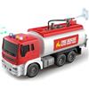 LioMaxi Scala 1:16 Camion Pompieri Giocattolo per Bambini, Autopompa Antincendio a Inerzia, Luci & Suoni,con pompa spruzzatrice d'acqua, Rosso (serbatoio dell'acqua)