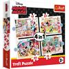 Trefl, Puzzle Minnie con amici, da 12 a 24 pezzi, 4 pezzi, per bambini dai 3 anni in su, TR34355, multicolore