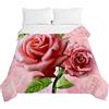 Surwin Trapuntino Copriletto Trapuntato Primaverile Estivo,Stile Moderno,Trapuntino in Morbida Microfibra con Stampa Rosa 3D Leggero Coperta Letto Singolo Matrimoniale (Rosa Cipria,230x280cm)