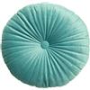 SYSUII Cuscino rotondo a forma di zucca, cuscino decorativo 3D in peluche a forma di zucca, in velluto, per divano, letto, soggiorno, cameretta dei bambini, divano, decorazione per la casa, 35 x 8 cm, blu e