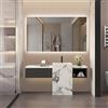 PerGar Specchio da bagno, 140 x 80 cm, con illuminazione a LED, illuminato, specchio da parete con tre livelli di regolazione della luminosità, funzione Defog