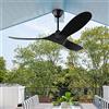 Uaikiea Ventilatore da Soffitto con Telecomando, 152cm Ventilatore a Soffitto senza Luce, Ventilatori da Soffitto Legno con 3 Pale, Silenzioso Reversible Motore DC, Ventola Soffitto per Esterno Interni