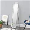 [en.casa] Specchio da Terra con Cornice in Eucalipto Stile Barocco Specchio Rettangolare da Figura Intera Autoportante Inclinabile per Camera da Letto Ingresso 160x40 cm Bianco