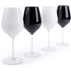 Excelsa Color Wine Set 4 Calici Vino, Bianco e Nero, 4 unità