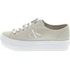 Calvin Klein Jeans Donna Sneakers Vulcanizzate Vulc Flatform Essential Mono Zeppa, Beige (Eggshell/Bright White), 40