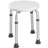 TecTake Sgabello per doccia sedia per doccia predellino per vasca | regolabile in altezza | alluminio - modelli differenti - (Sgabello rotondo | no. 402509)