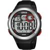 Lorus Orologio digitale al quarzo da uomo con cinturino in silicone, Nero - R2381NX9