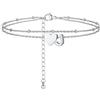 PROSTEEL A-Z Cavigliera a Doppio Strato Cavigliere Argento Cuore Iniziale Alfabeto Braccialetto Donna Resistente al Sudore e alla Corrosione 22+5 CM Cavigliere Ragazza