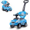 RELAX4LIFE 3 in 1 Macchina Cavalcabile per Bambini, Macchina a Spinta con Guardrail Staccabili Vano, Portaoggetti e Maniglia Clacson, Primi Passi per Bambini 2-6 Anni (Blu)