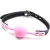 BONDAGERIE® Gàgbàll di colore rosa in silicone con lucchetto e chiavi