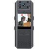 NGBFF Telecamera corporea, Videocamera for il petto del corpo di qualità dell'immagine HD 4K / 2K Mini videocamera for visione notturna IR Anti-shake Videoregistratore con un solo tasto(2K No wifi)