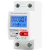JOYELEC Contatore di Corrente Energia Elettrica, Funzione di ripristino Misuratore Consumo Elettrico con Guida DIN Schermo LCD,230V 10 (60) A Display consumo energetico, potenza, tensione e corrente