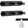 Molyorch 2 Pezzi Appendiabiti Parete Nero, Attaccapanni Muro Nero 3 Ganci, Attaccapanni Muro Moderno Ingresso, Appendiabiti Parete Moderni Ganci, per Asciugamani Bagno, Biancheria Camera Letto