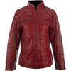Aviatrix Giacca Motociclista da Donna in Vera Pelle Morbidissima, Elegante, con Collo a Fascia (OBFQ)