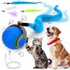 NEOVSUNY Giocattolo interattivo per Gatti,Palla Elettrica, Dotato di USB Ricaricabile,Elettrico palla Rotante a 360 Adatta per Gatti e Cani,2025 Nuovo Stile(Blu)