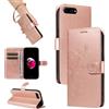 SRISHP Cover per iPhone 8 Plus/iPhone 7 Plus, Magnetica Cover a Libro con Slot per Schede, Custodia in PU Pelle Portafoglio per iPhone 8 Plus/iPhone 7 Plus, Oro Rosa