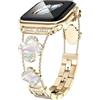 Towonshy Braccialetto Bling Compatibile con Apple Watch, Cinturino Gioiello con Strass Scintillanti per iWatch 38/40/41/42/44/45/46 mm, Compatibile con SE e Serie 1-11