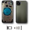 Smartex® Scocca posteriore in vetro, telaio back frame compatibile con iPhone 11 Pro Max| SENZA LOGO, SENZA COMPONENTI PREINSTALLATI (Nero)
